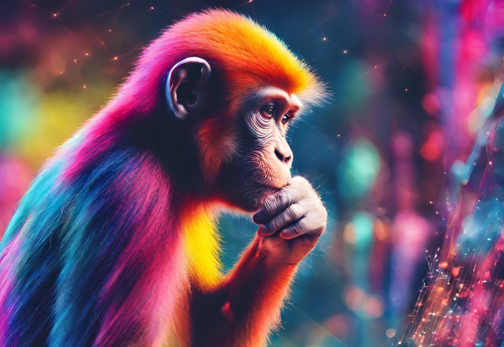 Monkey working with AI
